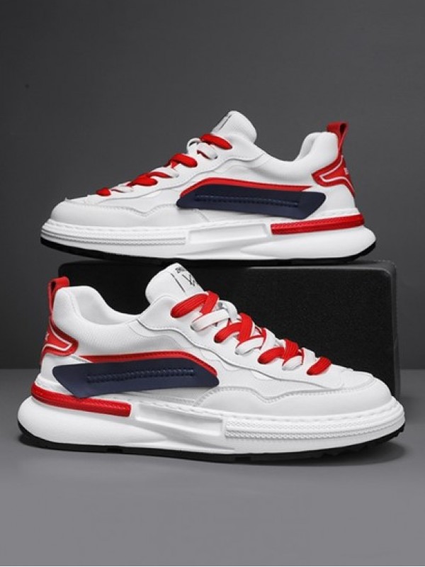 Colorblock Contrast Lace Up Skater Shoes