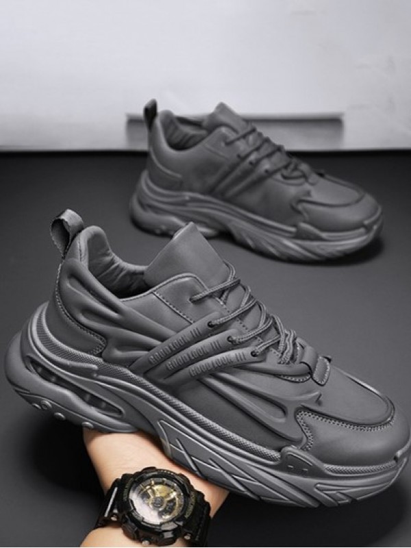 Letter Embossed Chunky Sneakers