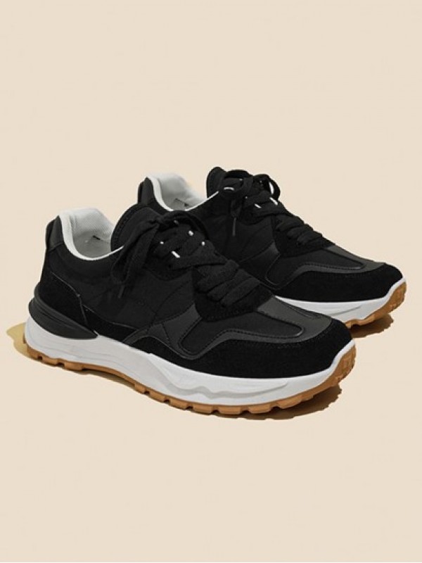 Lace Up Color Splicing Sneakers
