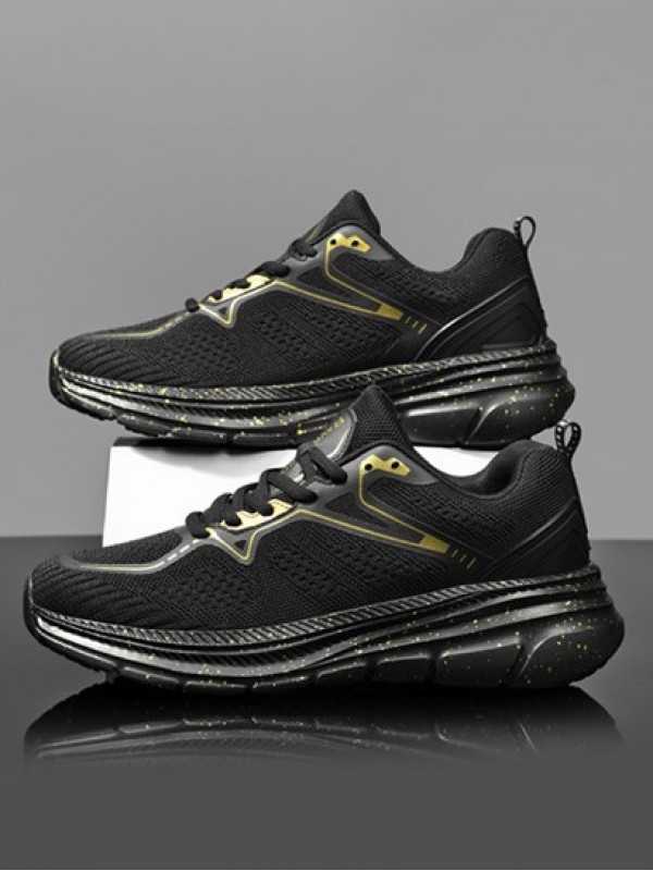 Letter Graphic Ombre Sole Lace Up Front Sports Shoes