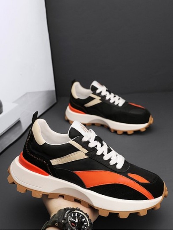Colorblock Lace-up Front Comfortable Sneakers