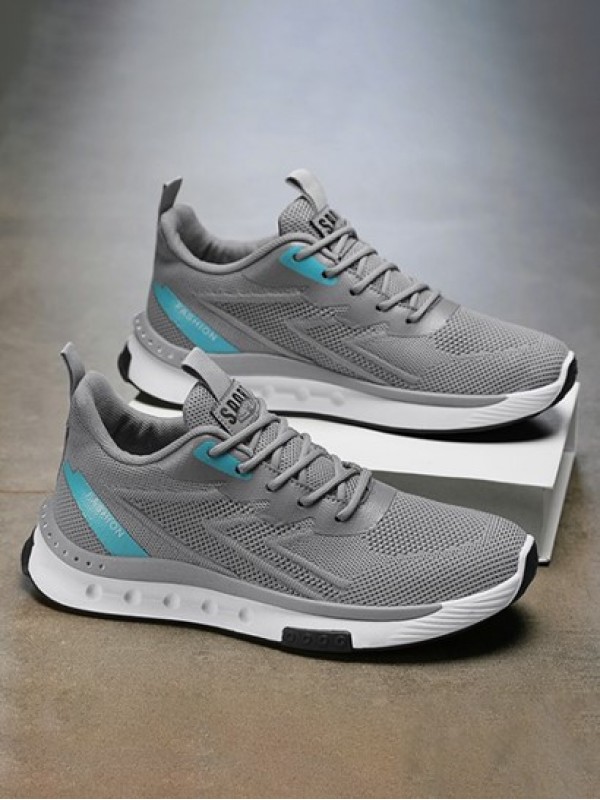 Letter Lapel Design Lace Up Front Sports Shoes