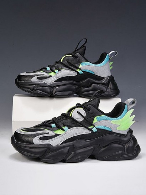 Colorblock Wing Back Chunky Sneakers